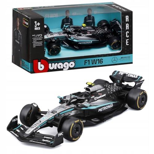Bburago - F1 Mercedes-AMG W16 2025#12 Antonelli, Auto diecast a Scala 1:43 con dettagli autentici, replica F1 Mercedes, carrozzeria argento/nero, licenza ufficiale, Età consigliata 3+ anni.
