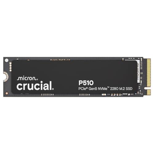 Crucial P510 SSD 1TB PCIe 5.0 x4 Gen5 NVMe M.2, Velocità fino a 11.000 MB/s Lettura, 9.500 MB/s in Scrittura, Compatibile con Notebook e PC Desktop, TLC NAND, Hard Disk Interno - CT1000P510SSD8-01