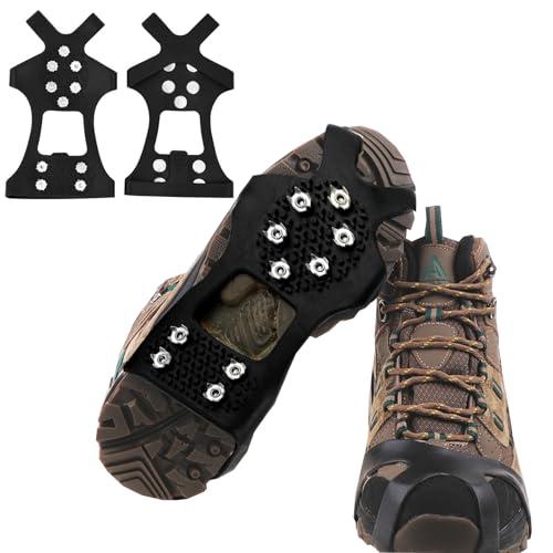 YQBFTC Ramponi per Scarponi,Ramponcini da Ghiaccio Antiscivolo,Neve Ghiaccio Ramponi Tacchetti Spikes per Scarponi da Alpinismo,Scarpe per Ghiaccio Trazione e Outdoor Sci in Inverno(M/L/XL)