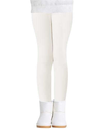 Adorel Leggings Invernali Termici in Peluche Bambine Bianco 7-8 Anni (Dimensione del Produttore 140)