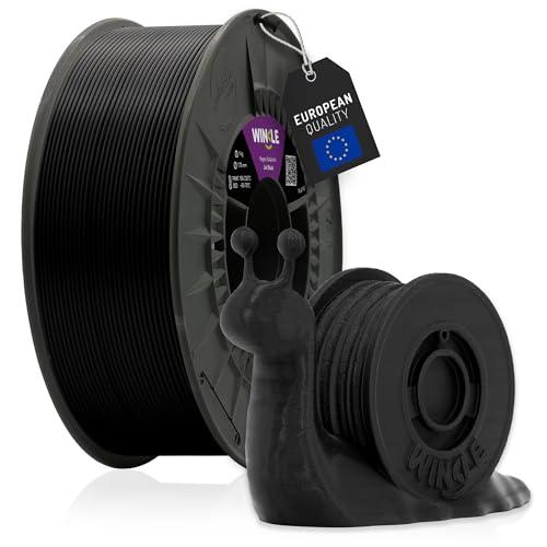 WINKLE Filamento PLA HD 2.85mm Nero Corvino, Bobina da 1kg, Filamento per Stampante 3D FDM, Precisione Dimensionale +/- 0.05mm, Materiale Biodegradabile Facile da Stampare su Stampanti 3D