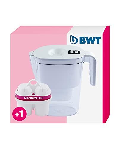BWT Caraffa Filtrante Vida White da 2,6 l – Filtro per acqua da tavola Filtra CALCARE, Cloro, Piombo e Rame – Include una cartuccia Filtro per Acqua del Rubinetto con aggiunta di Magnesio