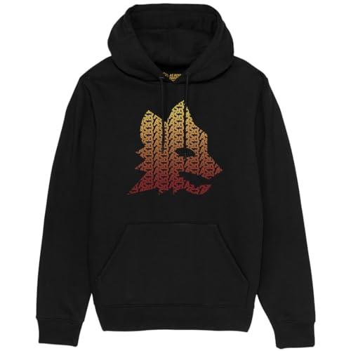 AS Roma Felpa Lupetto Stampato, Nera, XL