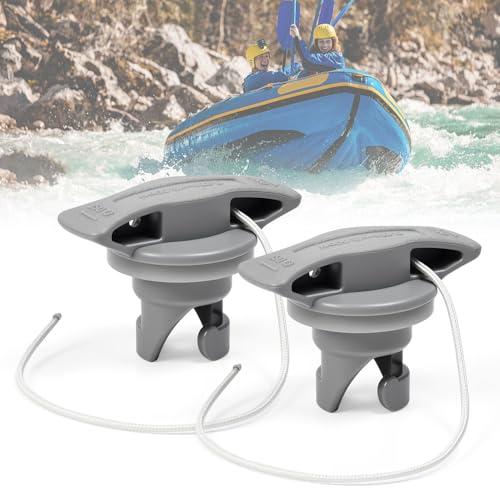 BUZIFU 2 Pezzi Tappi per Valvole Universale Tappi Aria per Gommone Tappi Aria Antipolvere Sostituzione Coperture Sostituibili per Kayak Copri Valvola Gommone per Gonfiabile Barca Kayak, Grigio