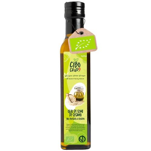 Olio di Sesamo Alimentare Spremuto a Freddo - 250ml. Olio di Semi di Sesamo Bio non Tostato da Usare Come Condimento o Per Massaggi. Organic Sesame Oil.