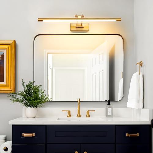 MantoLite Dimmerabile LED Lampade da Parete per Quadri, 60CM 15W Illuminazione Interni Girevole Lampade,Ottone Specchio da Bagno Illuminazioni per Pareti Lampade Lettura Applique 3000K/4500K/6000K