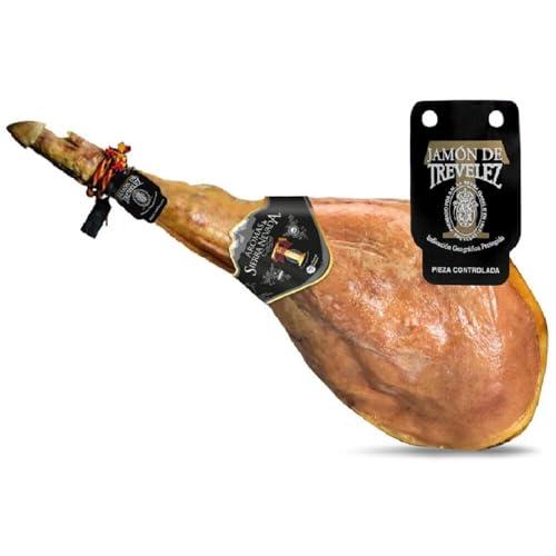 LalolaGourmet I Prosciutto Serrano Spagnolo -Trevélez I.G.P 8.5/9 kg Etichetta NERO, Stagionatura Naturale 100% Minima 23 Mesi, Senza glutine, Senza additivi