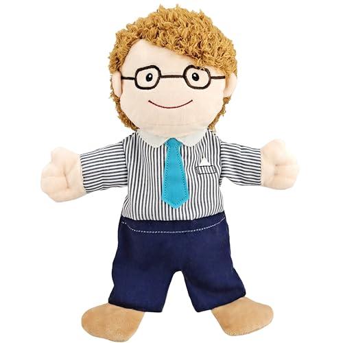 LOMTRATS Marionette a mano per bambini,Include nonno,nonna,papà,mamma,figlia,figlio con bocche aperte mobili,perfette per raccontare storie,insegnare,regali di compleanno,1Pcs