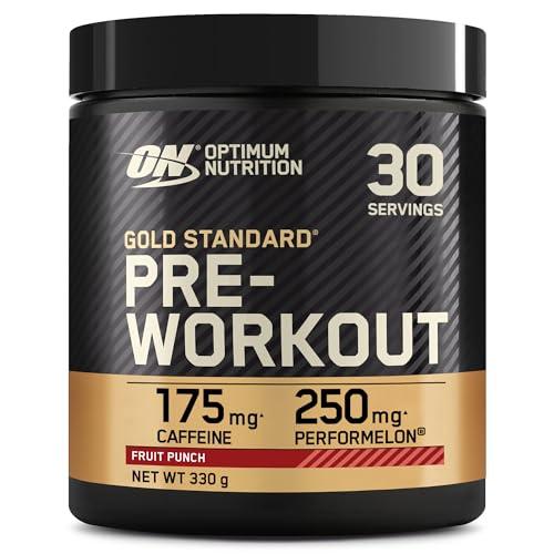 Optimum Nutrition Gold Standard Pre-Workout in Polvere, Bevanda Energetica Gusto Fruit Punch, 330g, 30 Porzioni
