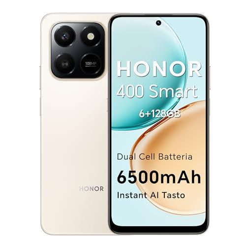 HONOR 400 Smart 4G Smartphone Dual SIM NFC Android 15, 6500mAh Dual Cell Batteria, 108MP+2MP con Pulsante AI Telefono, 6.77 Pollici 120 Hz Comfort Display, 5 stelle SGS&IP65