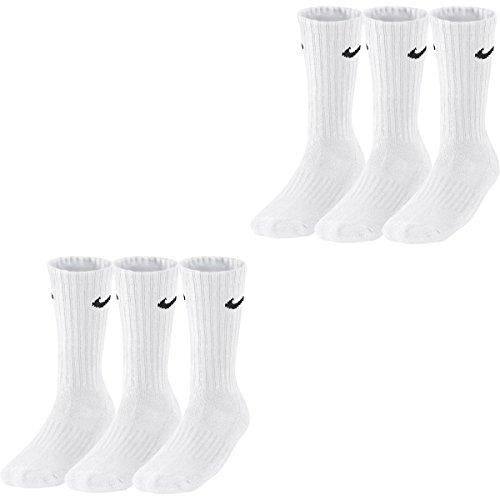 Nike 3PPK Value Cotton Crew Calze, Multicolore (Bianco/Blu), M/ 38-42