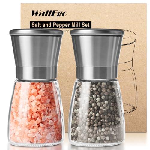 Macina Sale Pepe Macinasale Nucleo ceramico regolabile macinapepe, Macinatore per spezie manuale Set di 2 pezzi [Senza contenuto di spezie]