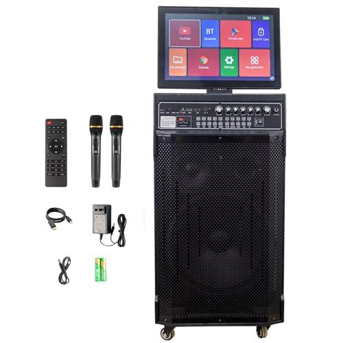 Altoparlante portatile per karaoke da 14,1 pollici touch rotante ad alta definizione da 12 pollici per canto online, guardare la TV, film, streaming live altoparlante portatile Bluetooth set macchina