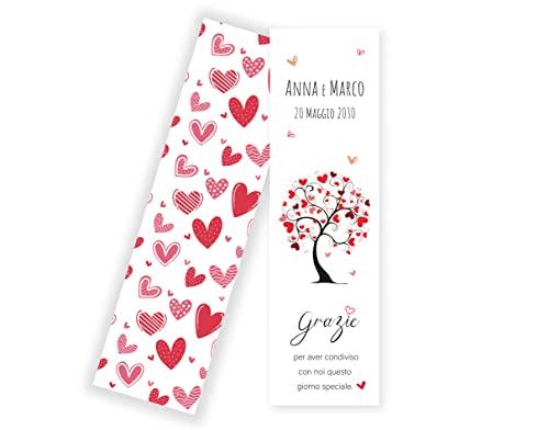 50 Segnalibri Ringraziamento Matrimonio Anniversario Bomboniera