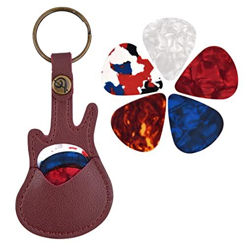 Pinsheng Custodia Portachiavi in Pelle per Plettri, Portaplettri per Chitarra Belli e Plettri Plectrum per Chitarra Scatola per Plettri per Chitarra per Chitarre Acustiche/Elettriche/Basso