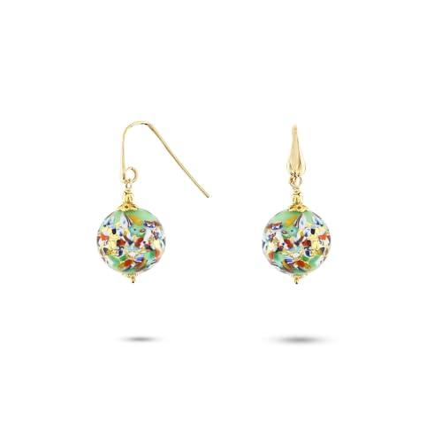 Venetiaurum - Orecchini per Donna con Sfere in Vetro Originale di Murano e Argento 925 - Gioiello Made in Italy Certificato
