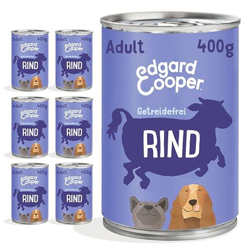 Edgard & Cooper Cibo umido per cani (manzo, 400 g x 6), senza cereali, ingredienti naturali e carne fresca, pieno di aminoacidi essenziali