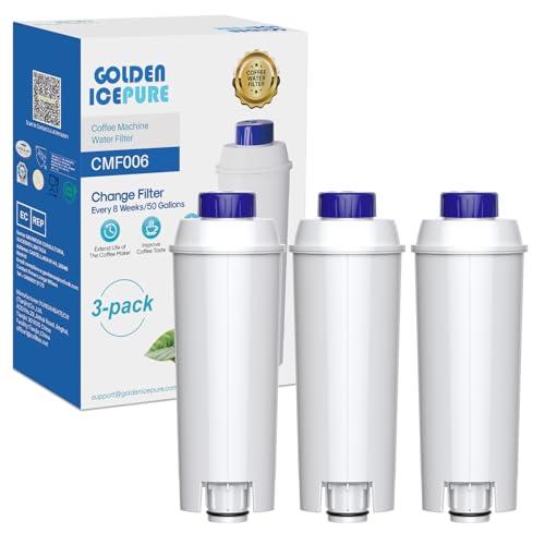 GOLDEN ICEPURE Filtro Acqua per Macchine da Caffè Compatibile Con De'Longhi DLSC002/SER3017 & 5513292811/Compatibile con De Longhi/ECAM/ESAM/ETAM/BCO/Serie EC, 3 pezzi