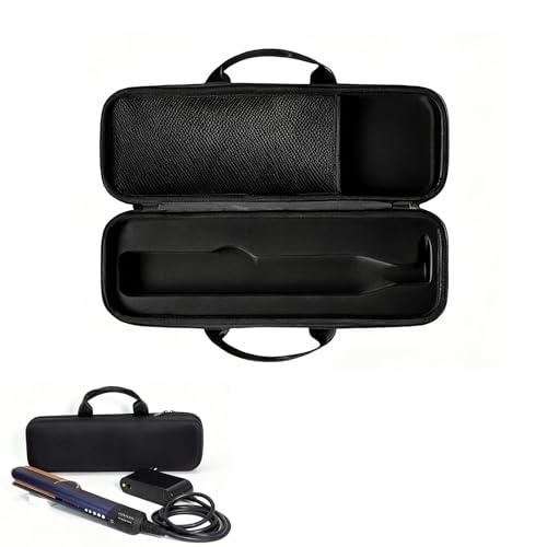 Custodia per piastra per capelli Dyson Airstrait HT01, custodia rigida per piastra per capelli impermeabile, antigraffio e organizzata per riporre accessori di alimentazione, nero, solido, durevole e