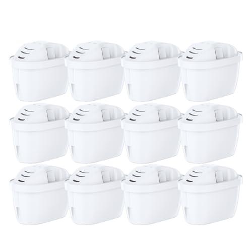 Mutital Cartucce Filtranti per Acqua, Compatibili con i Filtri per Acqua Brita Maxtra+, Cartucce Filtranti Brita, Aquaphor, Filtro a Carbone Attivo, Compatibile con Caraffe Filtranti, Dafi (12 pezzi)