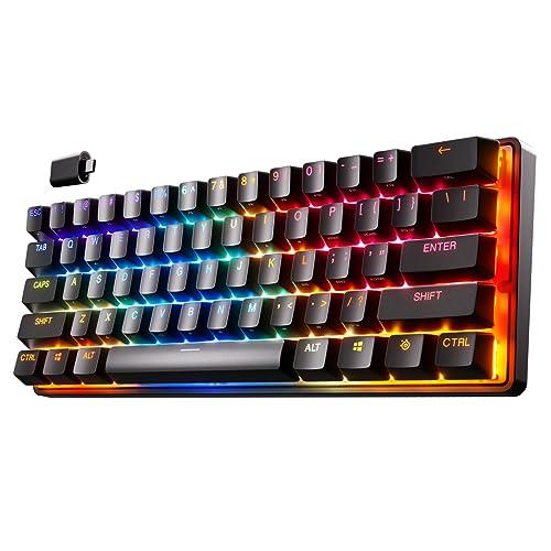 SteelSeries Apex Pro Mini Wireless HyperMagnetic Tastiera da gaming - La più veloce al mondo - Fattore di forma 60% - RGB - Copritasti in PBT - BT - 2.4GHz - USB-C - Layout Americano (QWERTY)