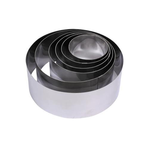 Fackelmann Set da 6 Coppa pasta Professionali, per impiattare e formare verdure, frolla ed impasti, materiale in Acciaio Inossidabile, Dimensioni diametri Ø5/6/7/8/10/12 x 4,5 cm di altezza