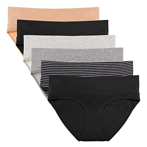 Intimate Portal Mutande Gravidanza in Cotone Mutandine Pieghevoli Premaman e Post Parto Donna Slip Maternitá Pacco da 6 Epitome L
