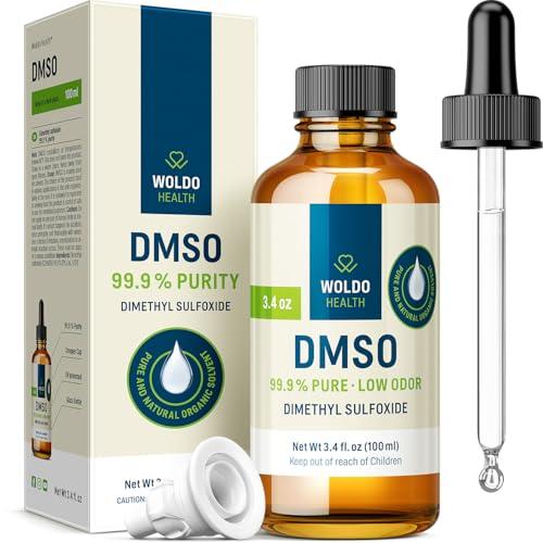 WoldoHealth DMSO Qualità 99,9% Dimetilsolfossido - 100ml puro in bottiglia di vetro ambrato con pipetta e tappo contagocce