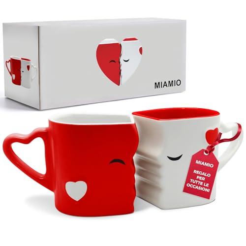 MIAMIO – Set di tazze da caffè in ceramica baci (rosso)