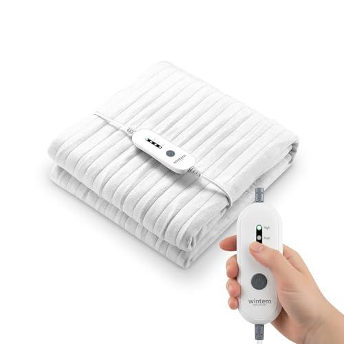 Coprimaterasso Termico Scaldaletto Singolo 150x80 cm, Coperta Termica elettrica con 4 livelli di temperatura, Termocoperta