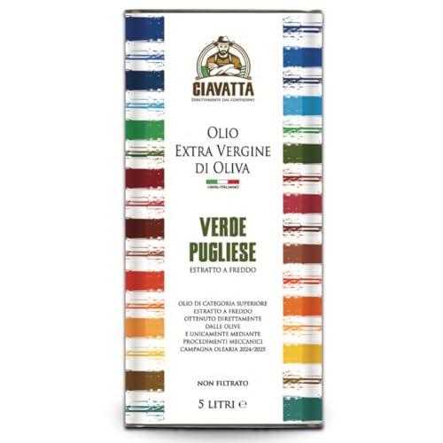 CIAVATTA - Olio Verde Pugliese Ciavatta – 5 Litri – Intenso, Non Pizzica in Gola, Bassissima Acidità, 100% Italiano