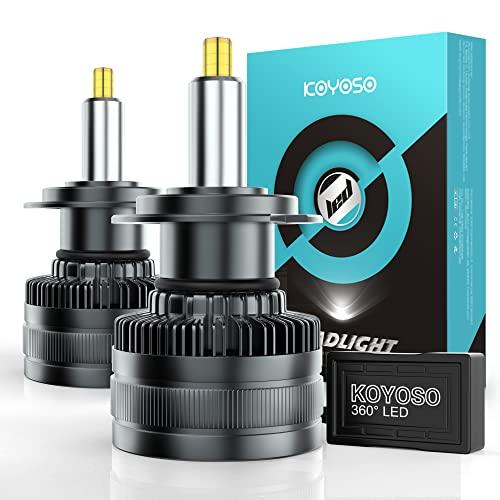 KOYOSO H7 LED Lampadine 360° 16000LM LED Lampada per 12V Auto 6500K Bianco
