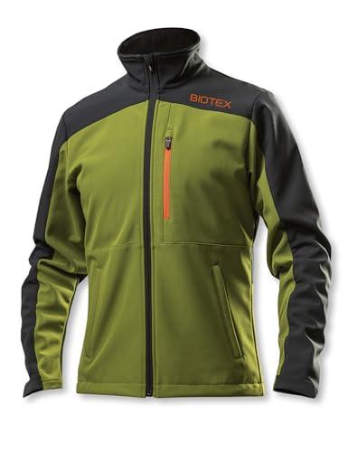 BIOTEX Giacca Termica IEX Unisex per Ciclismo e Running, Tessuto Antivento e Waterproof, Giacchetto a Manica Lunga, Verde Militare e Nero, L