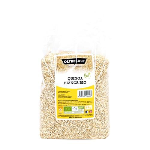 Oltresole, Quinoa Bianca Biologica 1 Kg, Semi di Quinoa Bio, Fonte di Proteine e Fibre, Ideale per Piatti Vegani e Ricette Salutari, Confezione Perfetta per Famiglie