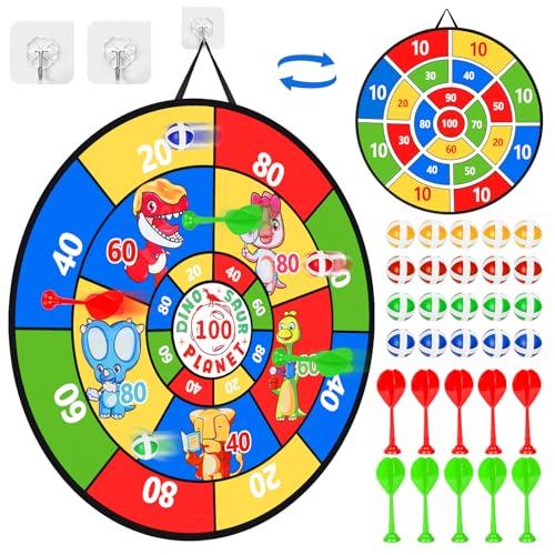 Gioco Freccette per Bambini 29 Pollici,Freccette Bersaglio a Doppia Faccia Pieghevole con 20 Palline Adesive,10 Freccette,Set di Freccetteper Giocattolo Sportivo Feste in Interni ed Esterni