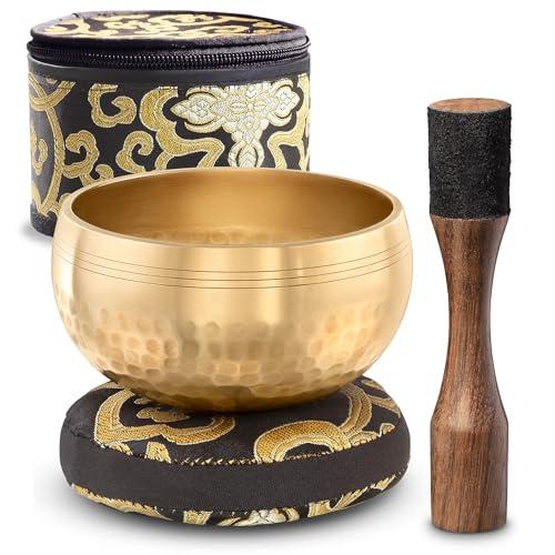 Campana Tibetana – Campane Tibetane per Meditazione – Campana Tibetana Originale per la Purificazione – Silent Mind – Include un Cuscino, Bastoncino con Impugnatura a Matita e Scatola di Conservazione