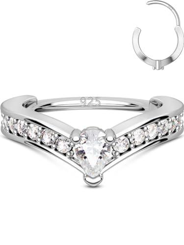 OUFER Helix Piercing Jewellery Sterling Silver 925 Daith Earring Cartilage Hoop 16G Tragus Rook Orbital Conch Ring Snug Hinged Septum Clicker Nose Ring 1.2mm