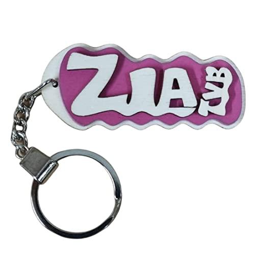 Portachiavi Personalizzato in Legno Fatto a Mano per la Famiglia - Handmade con Strati di Legno Colorati - Regalo Unico e Significativo per L'Amore Familiare (Zia tvb)