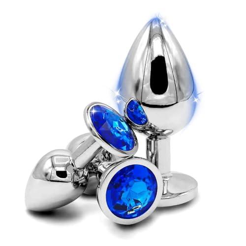 HPy1- Bella Materiali Metallici 3 Pezzi In Acciaio Inox Set Di Prodotti (Blu) Ṕlūg Ḁnàli Ḁnàlé Ḅūṱṱ Ṕlūg Ḁnâlêŝêx Pîccólo Dilàtâtore Ânâls Dónna Ḁmǎl Ṕļūgs Plây Ṕlūg Ânâlṕlūg Tóy