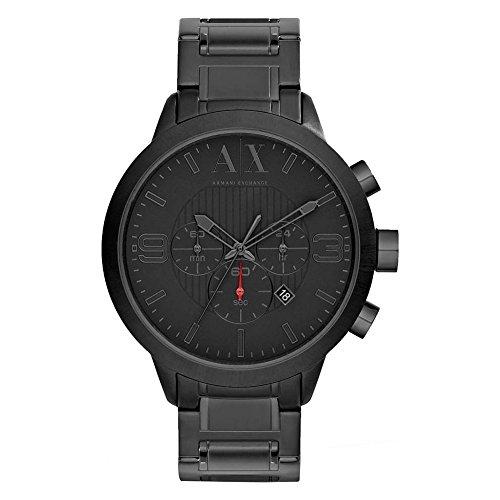 Armani Exchange Orologio da uomo, movimento cronografo al quarzo, cassa in acciaio inossidabile nero da 49 mm con bracciale in acciaio inossidabile, AX1277