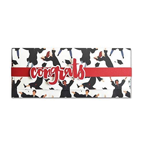 Porta soldi - laurea - congratulations - busta portasoldi (formato 22 x 9,5 cm) + biglietto d'auguri vuoto all'interno - ideale per il tuo messaggio personale - realizzato interamente a mano.