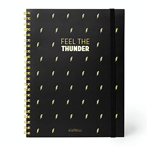 Legami A4NOTS0043, Quaderno 3 in 1 Spiralato, A4, Maxi, 22 x 29,5 cm, Carta Bianca, 204 Pagine Staccabili: 68 a Righe, 68 a Quadretti, 68 a Puntini, Elastico di Chiusura, Taschina Finale, Flash