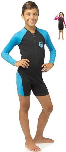 Cressi Little Shark Shorty Wetsuit Black/Blue 2mm L. Sleeve 5/6 Age