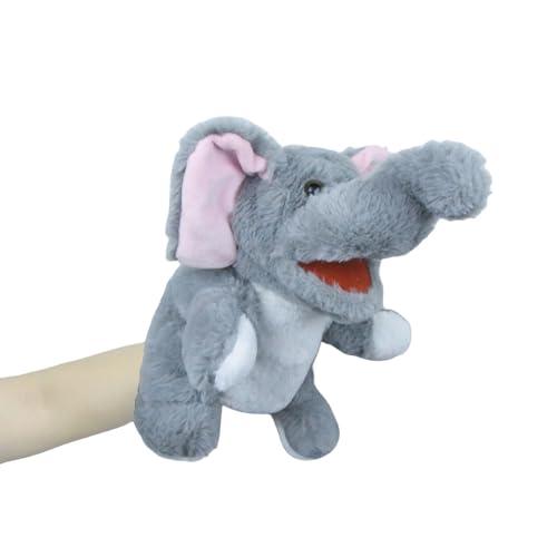 lilizzhoumax burattino di mano di elefante Simulazione Animale elefante Peluche gioco di ruolo, giocattoli interattivi per la prima educazione dei bambini, decorazione della casa animali dello zoo