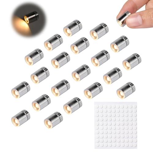 Pumwoy 20 Pezzi Mini Luci a Led per Casa Delle Bambole, Mini Luce LED Mini Luci per Fai da te, Luci a LED in Miniatura Luci in Miniatura, Accessori per Case delle Bambole (Bianco Caldo)
