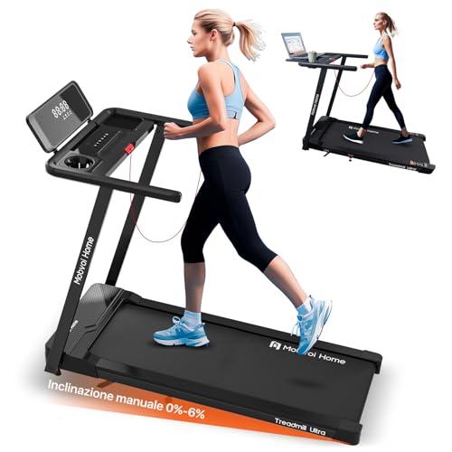Mobvoi Home Tapis Roulant Ultra 3 in 1 per casa e ufficio Supporto per Tapis Roulant per Tazza Telefono Laptop Ampia Area di Corsa Display a LED 12km/h 120kg
