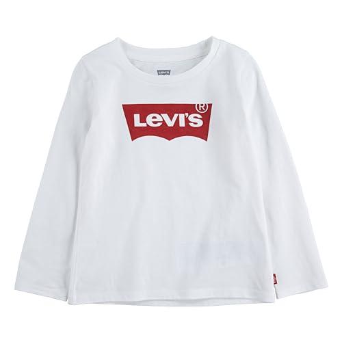 Levi's LVG L/S BATWING TEE, T-shirt Bambine e ragazze, Bianco, 3 anni