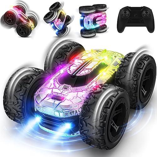 Macchina Telecomandata per Bambini, Rotazione a 360° con Luce LED 2.4GHZ 4WD RC Auto Telecomandata per Bambini 8-12 Anni RC Auto Giochi Interno All'Aperto Giardino Regalo Bambino Compleanno Giocattolo