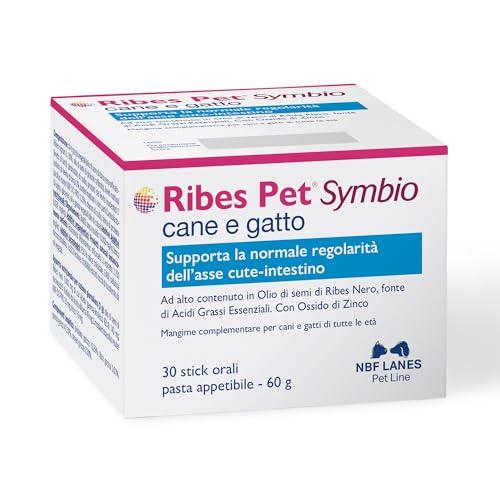 NBF Lanes | Ribes Pet Symbio Cane e Gatto, 30 Stick di Pasta Appetibile 60 g, Supporta la Normale Regolarità dell’Asse Cute-Intestino