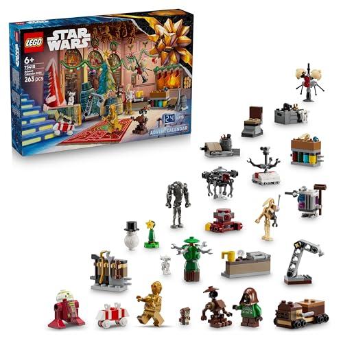LEGO Star Wars Calendario dell'Avvento 2025 per Bambini da 6 Anni in su - Giocattolo per il Conto alla Rovescia di Natale con 24 Sorprese Incluse 2 Minifigure e 5 Figure di Droidi, Idea Regalo - 75418